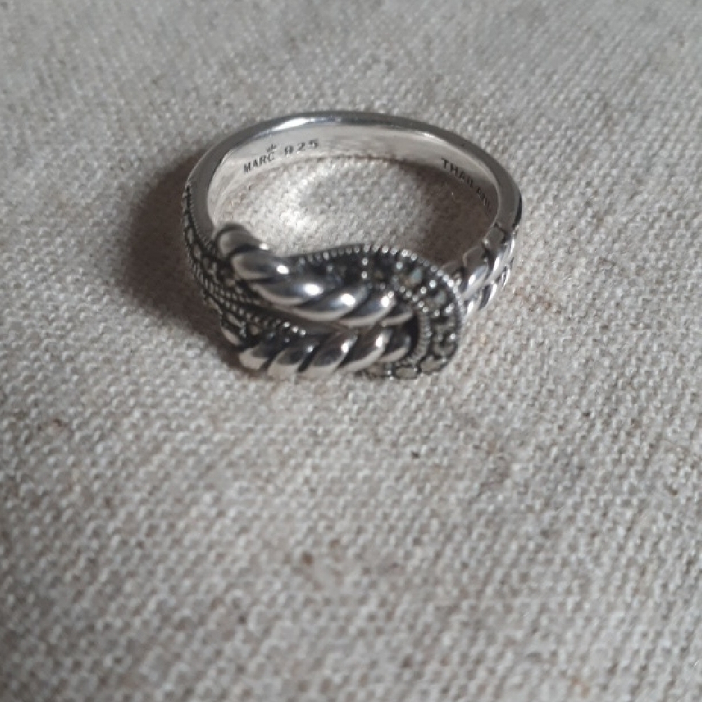 Marc Sterling Silver & Marcasite Twisted Rope Ring - Picture 5 of 9